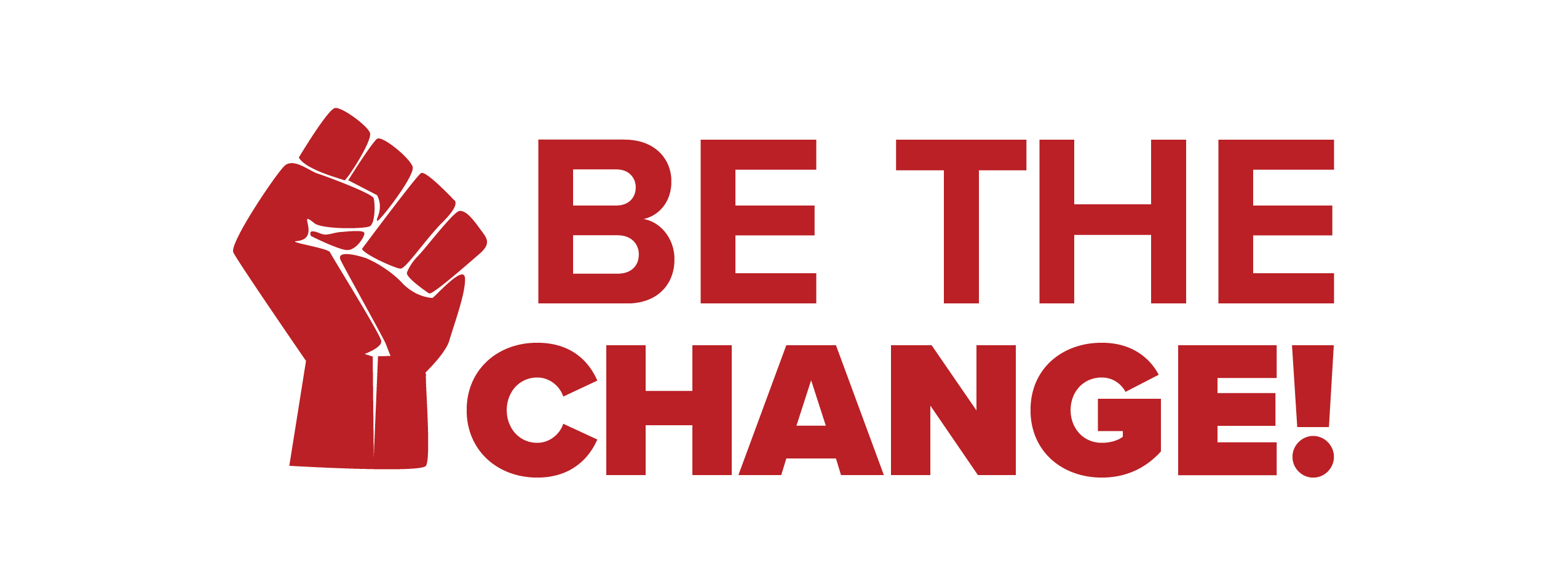 Be the Change! Logo with red fist