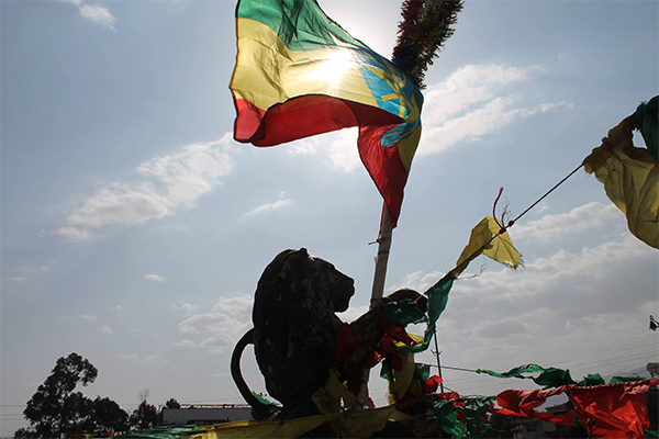 Ethiopia Lion and Flag