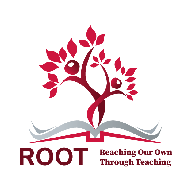 ROOT logo, Reaching Our Own Through Teaching