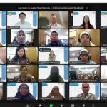 A screenshot of a lot of people online on zoom in a large group call.